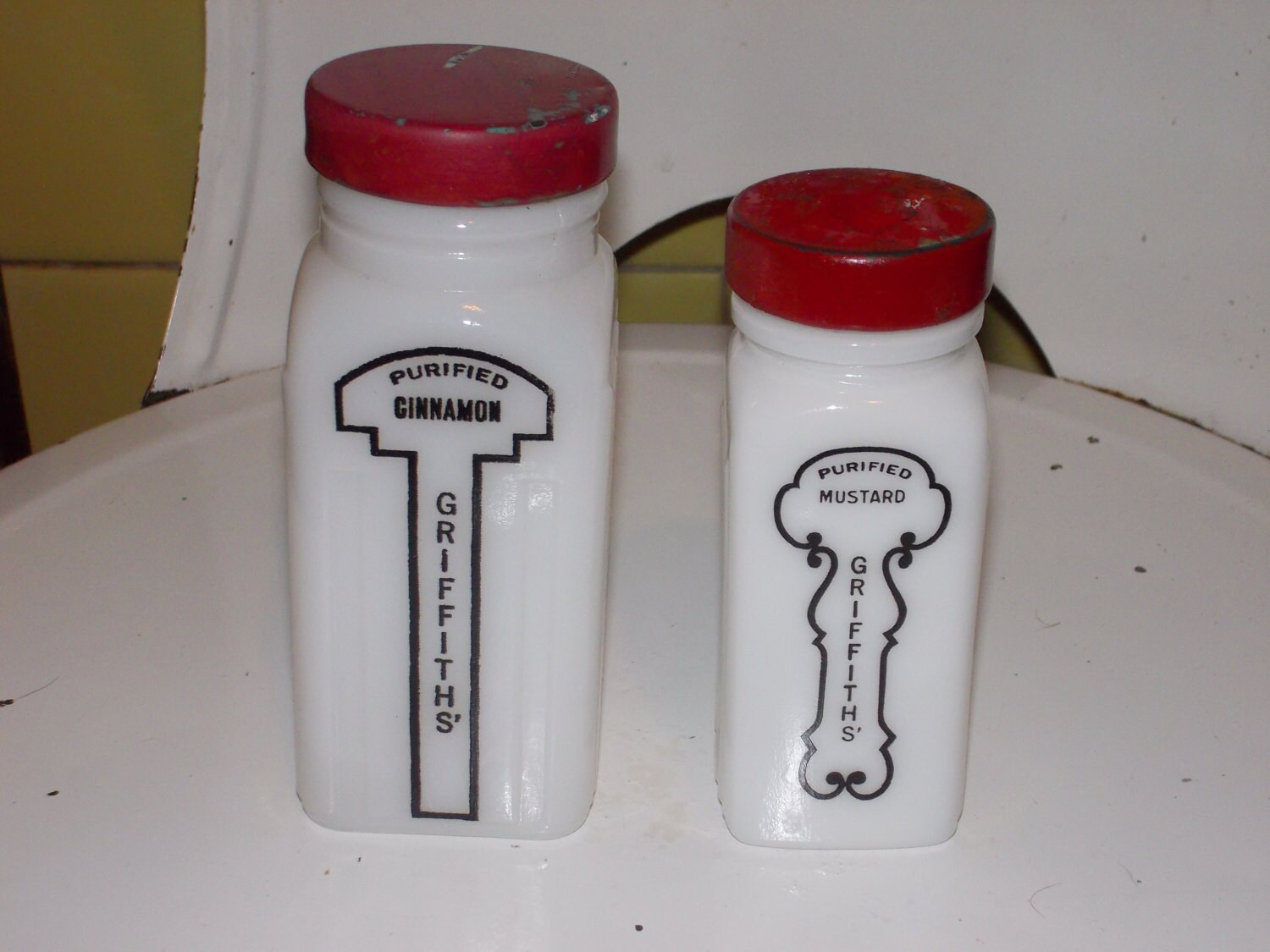 vintage griffiths spice jars