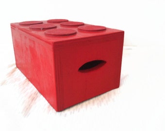 Kids Step Stool - Child’s Step Stool - Red - Solid Wood - Children’s Bathroom Accessory - Non Toxic Paint - Kitchen Stool for Kids