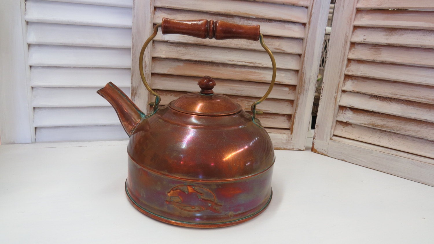 Vintage Paul Revere Shoppe Copper Tea Kettle by JunkyardDog42