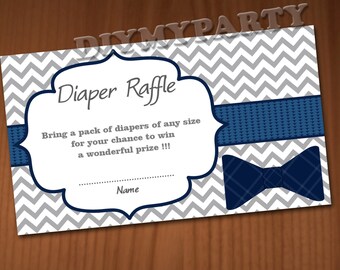 Bow Tie Baby Shower Diaper Raffle Ticket Diaper Wipe Raffle Card Diapers Raffles Baby Shower Games Printable Digital Files printable decor