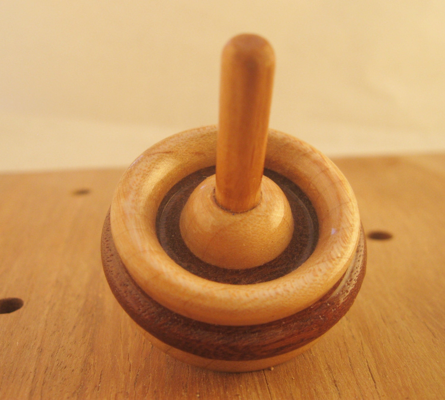 HandMade Mahogany Wooden Spinning top dreidel Toy