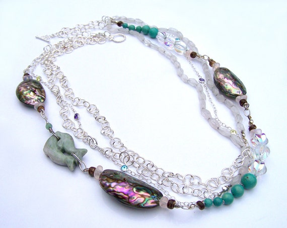 Abalone Necklace Sterling Silver Three by MeyerClarkCreative