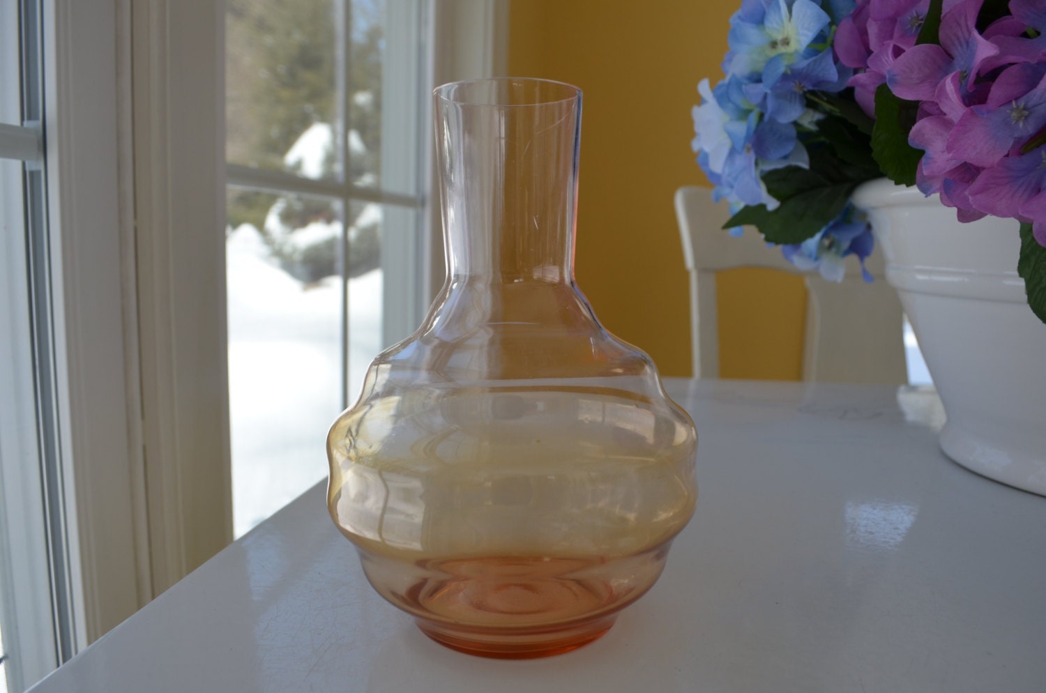 vintage pink depression glass decanter pitcher by NobHillVintage