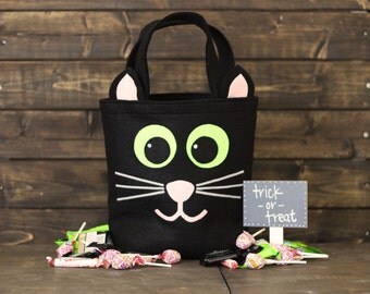 Black Cat Trick or Treat Bag