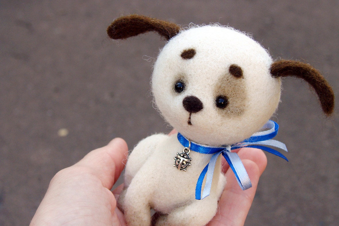 PUPPY. Woollen DOG. Felted DOGGY. Needle Felted Toy Pet. Felt