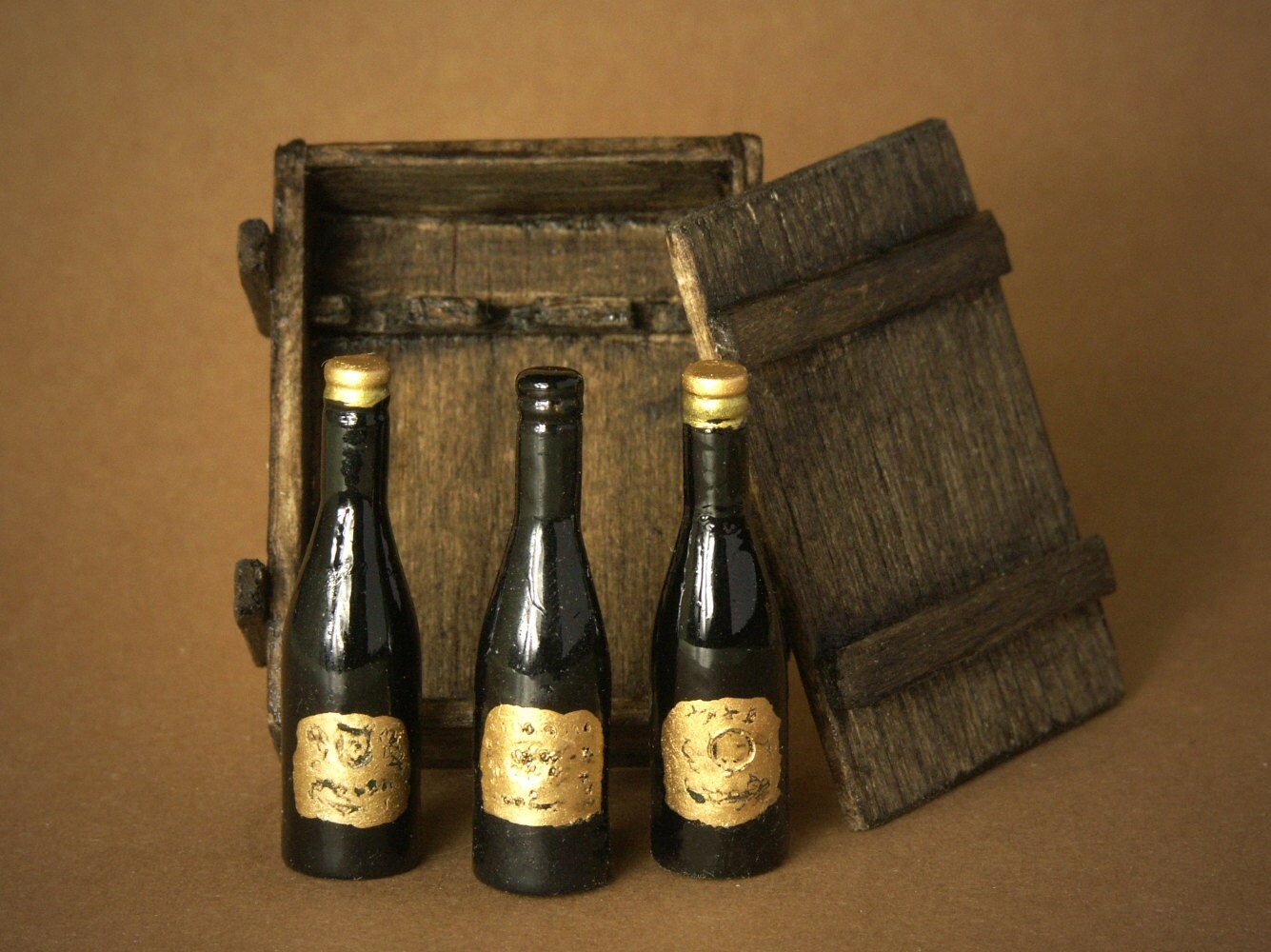 Noble Miniature Box of Wine Bottles for Your by DinkyWorld on Etsy
