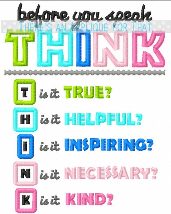 Think Saying Acronym Applique Design