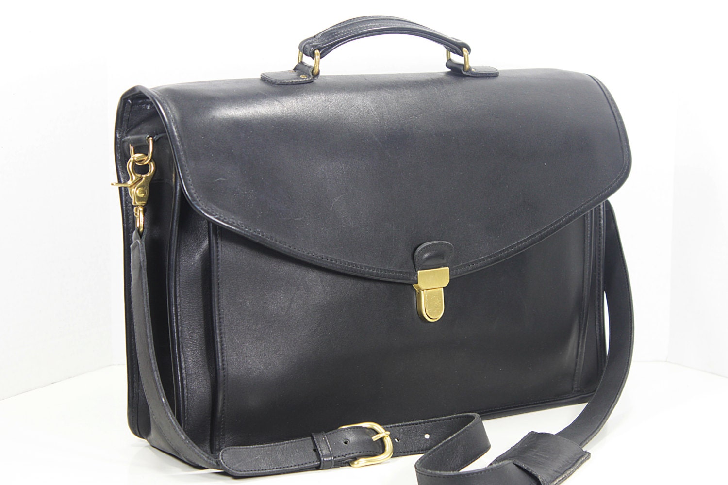 coach briefcase black