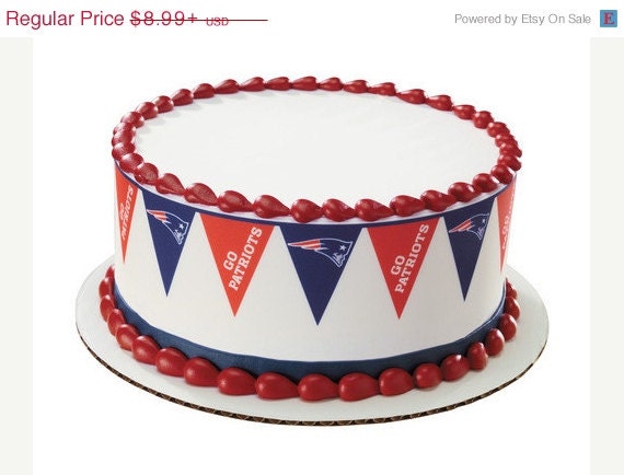 SUMMER SALE NFL-Pennant-Patriots- Borders Edible Image Cake Topper Il_570xn