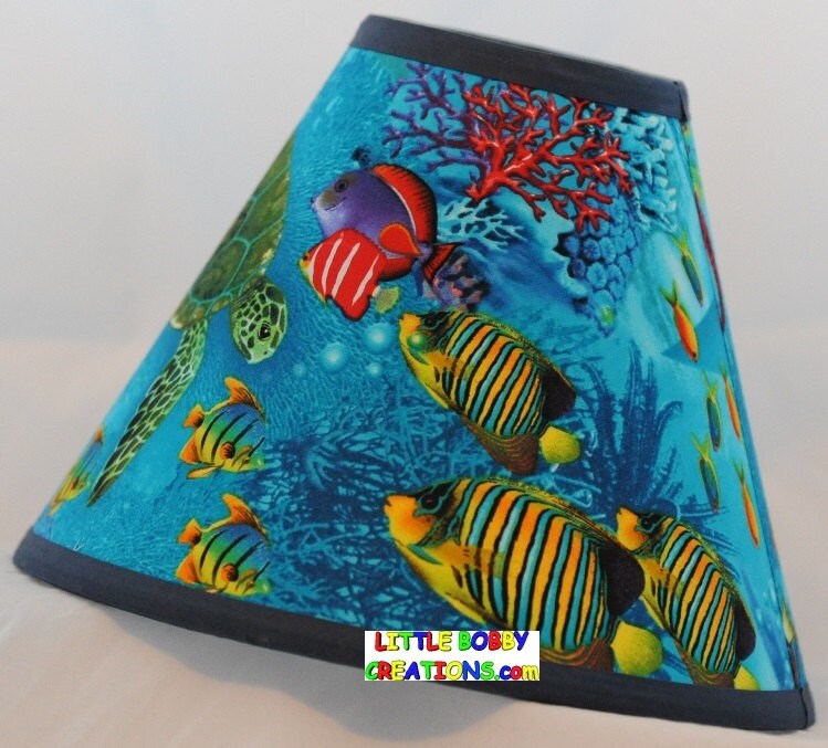 Tropical Fish Fabric Lamp Shade 10 Sizes to Choose From
