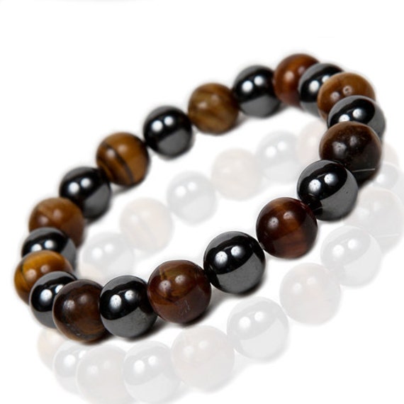 Tigers Eye Bracelet Hematite Stretch Bracelet