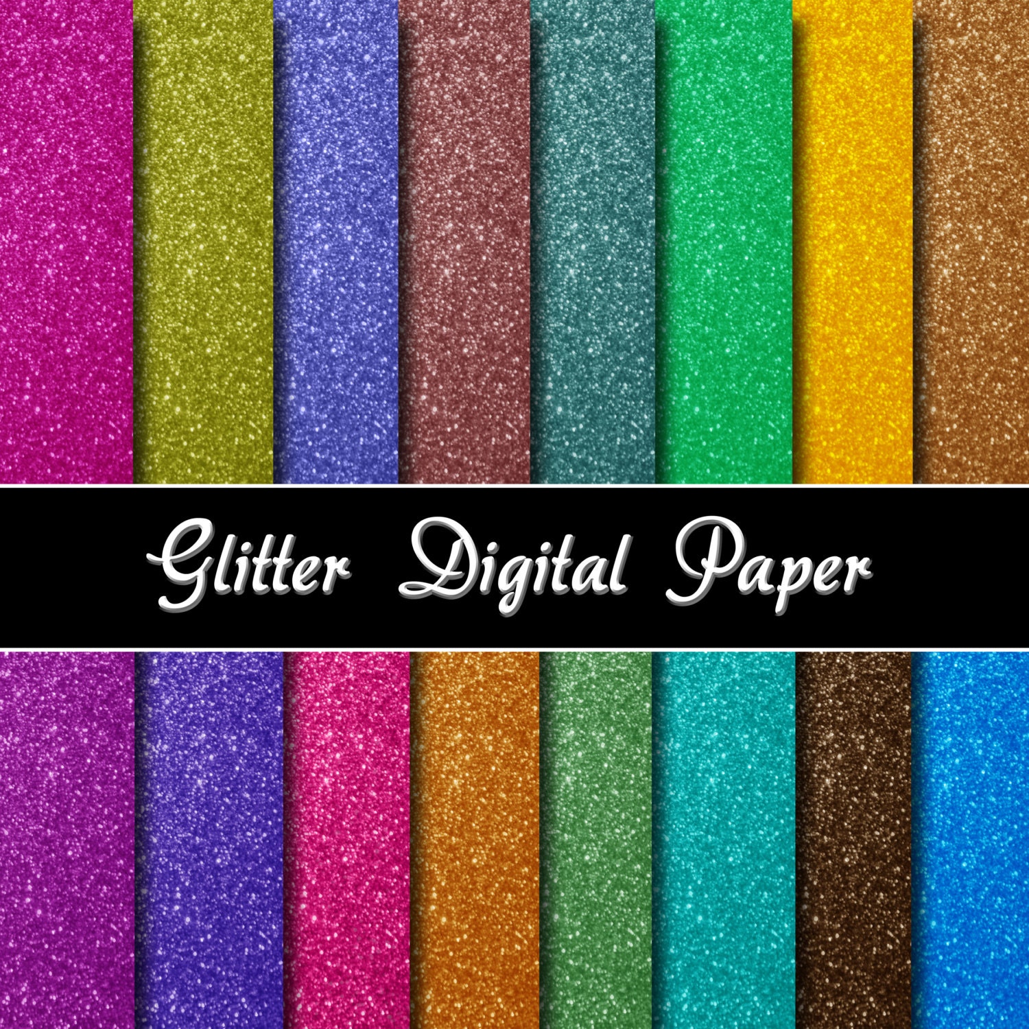 Glitter Digital Paper Pack Instant Download printable
