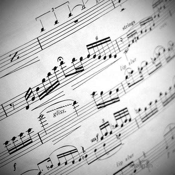 Sheet Music Photography Black and White Music Photograph
