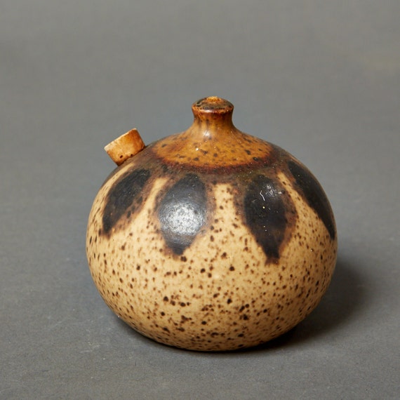 vintage oil lamp ceramic danish pottery mid by northvintage