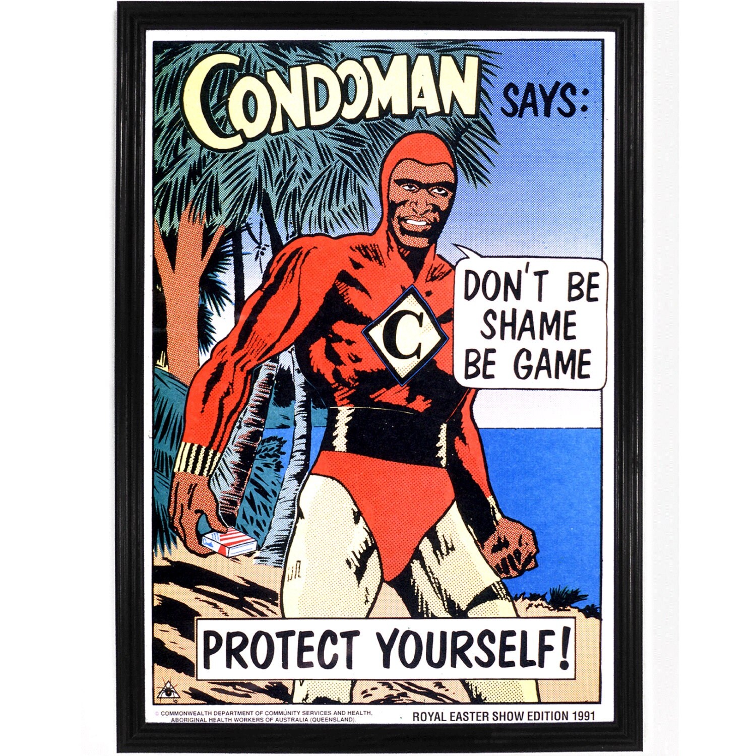 Condoman Safe Sex Promotional Ad 13 X 19 By Falstafftrading 