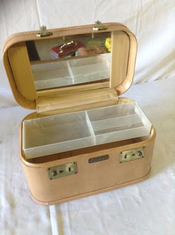 Vintage Suitcase Tan Train Case Amazon Durite Soft by ReEmporium