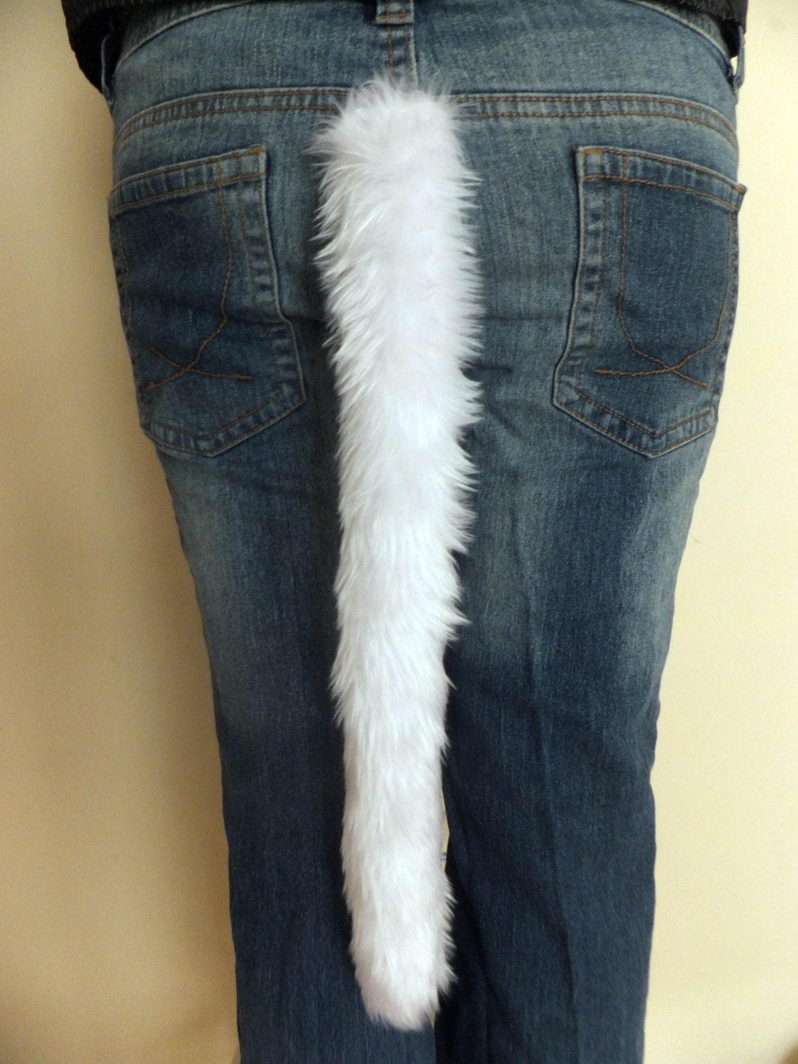 White Cosplay Furry Cat Tail Neko Costume Halloween Kitty
