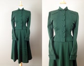 SALE // Vintage 50s Lilli Ann Green Suit // Medium
