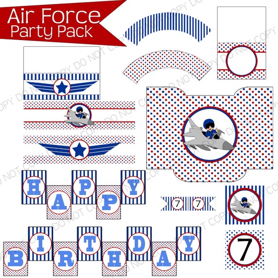 Items similar to Air Force Themed Printable Party Pack on Etsy