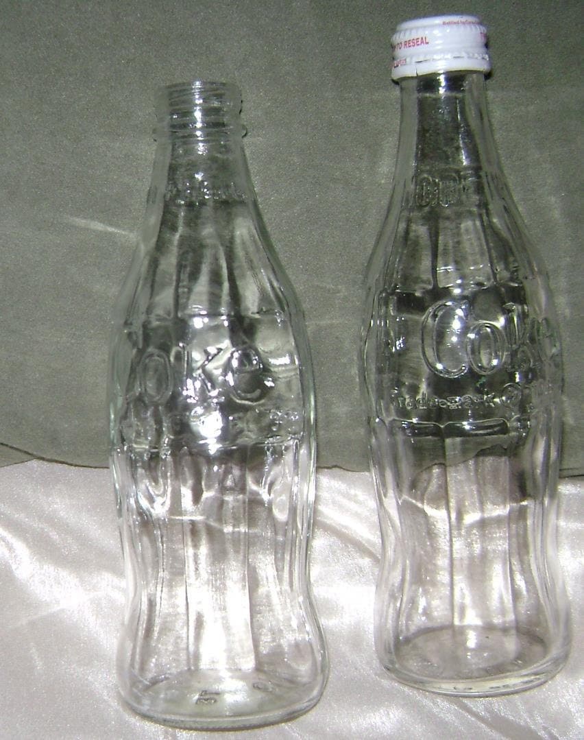 Download Two Vintage Clear Glass Coca Cola Bottles