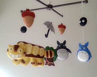Baby crib mobile, forest mobile, animal mobile , felt mobile "My Neighbor Totoro"