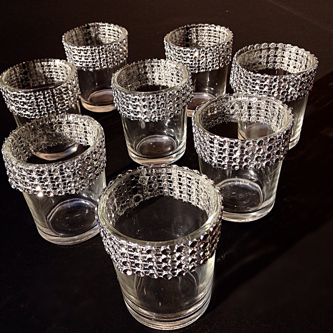 Bling candle holders 8 sparkle votive wedding or party