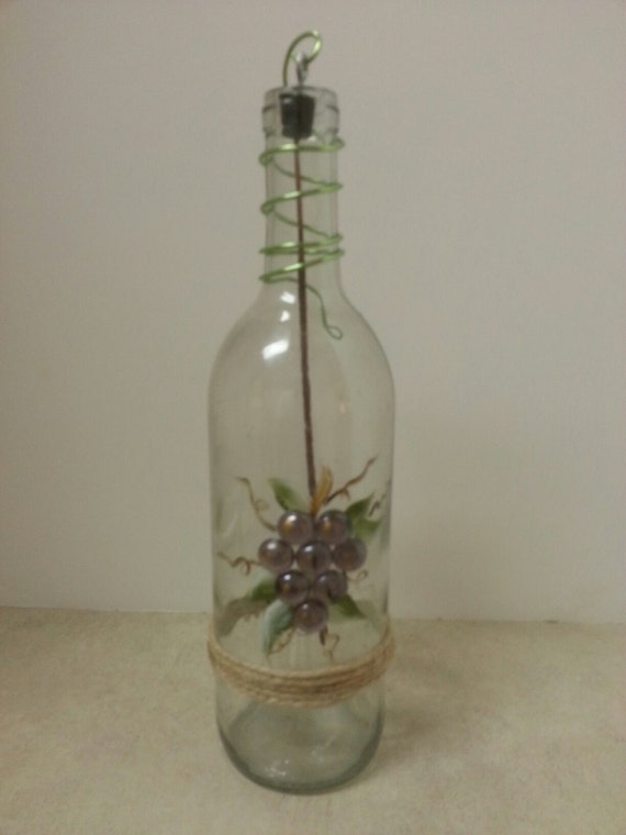 Glass wine bottle incense burner by GlassBottleLamps on Etsy