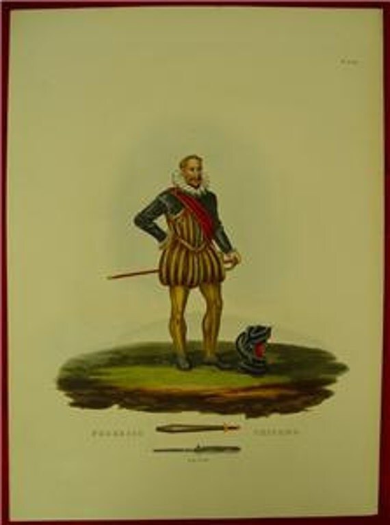 Meyrick Ancient Armour Original H/C Engraving Federico Oricono  1842 PL. 70