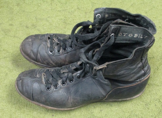 Vintage Pair of leather Spot Bilt football shoes by MyVintageVenue