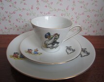 Cake Germany craft Trio  P art & Teacup Plate Co  plate MR Jaeger paper Bavaria Saucer  angels Tea clip