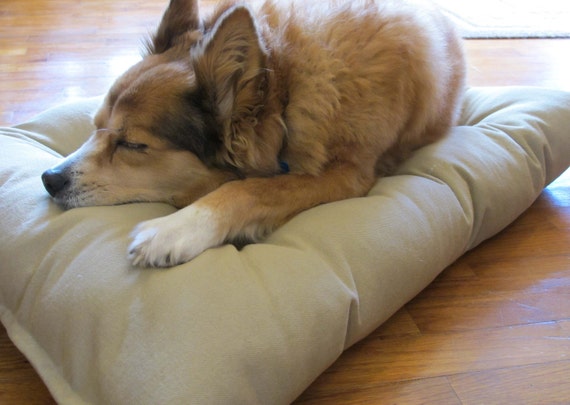 Custom Made Medium Organic Pet Bed - Reversible, Washable, Plush - Recycled Fill
