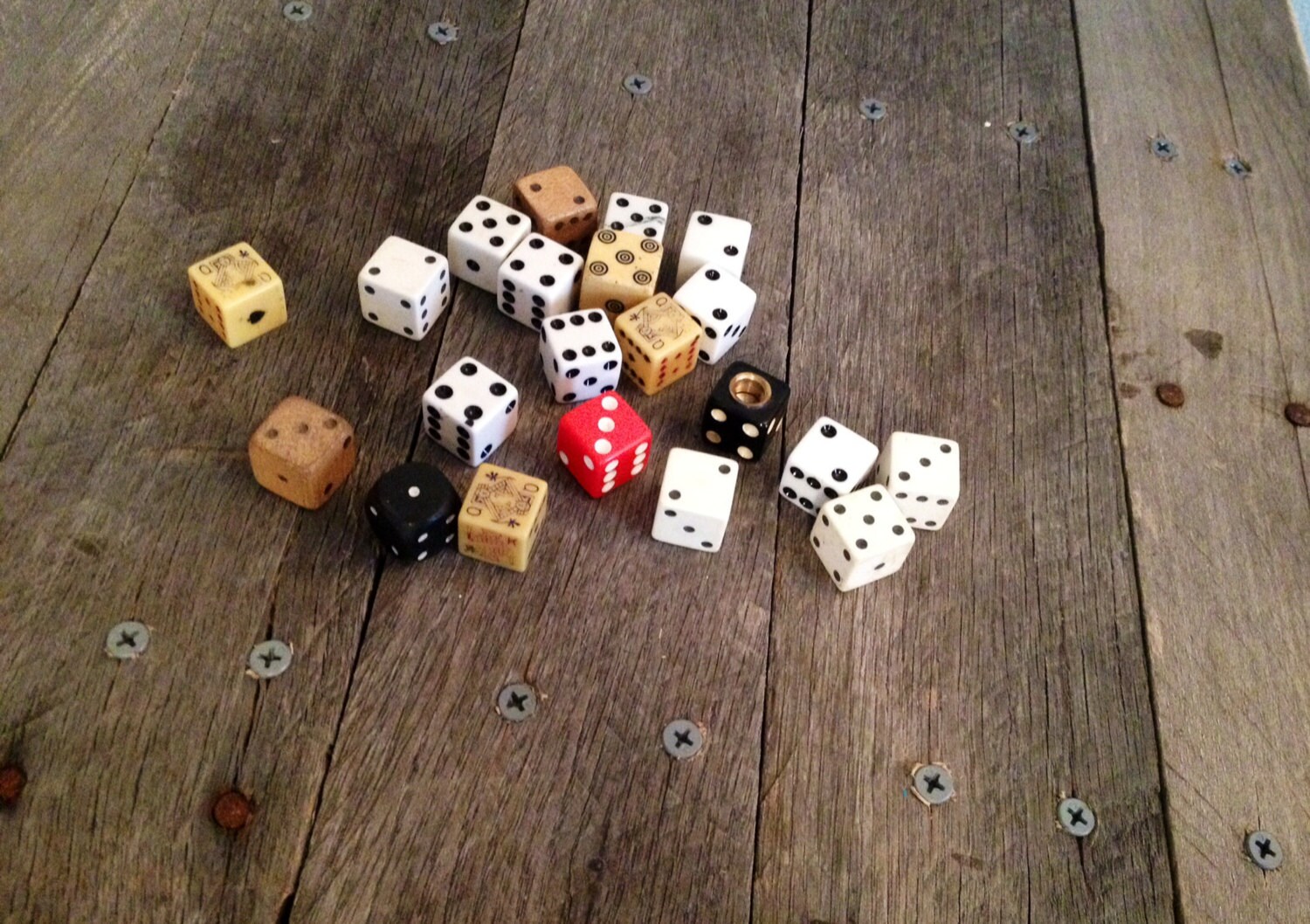 Lot of 15 Vintage Dice. Older Game Pieces. Set of by ShabbyWorks