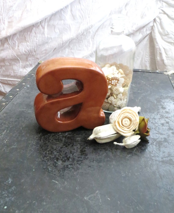 Ceramic Letter Bookend Alphabet Letter Chunky Letter A