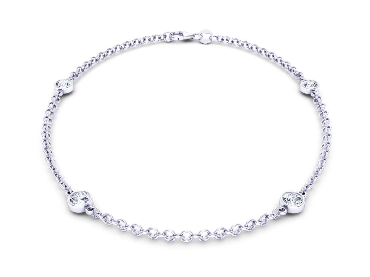 Diamond Station Bracelet With 4 Stations 0.20 ct. tw.