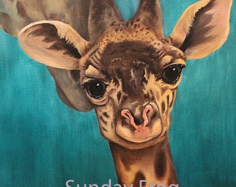 Giraphe print of original oil painting