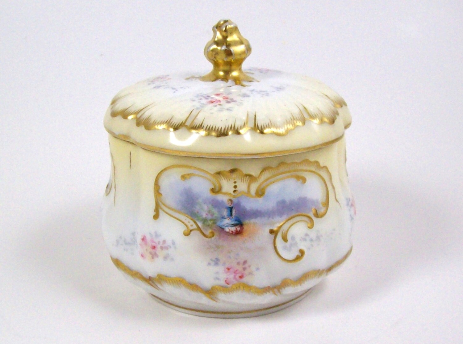 Vintage Hand Painted Limoges Trinket Box Miniature Portraits
