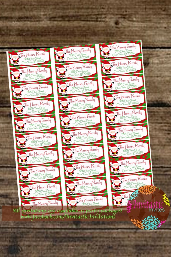 Custom Christmas Santa Printable Mailing Labels For printing