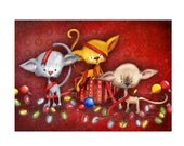 80% OFF Printable Christmas cards DIY instant download - Curious Christmas Kittens! AMB-635 Il_170x135