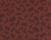 Fat Quarter North by Northwest - Forest Animals in Wine - Cotton Quilt Fabric - by Kanvas - Benartex (W1644)
