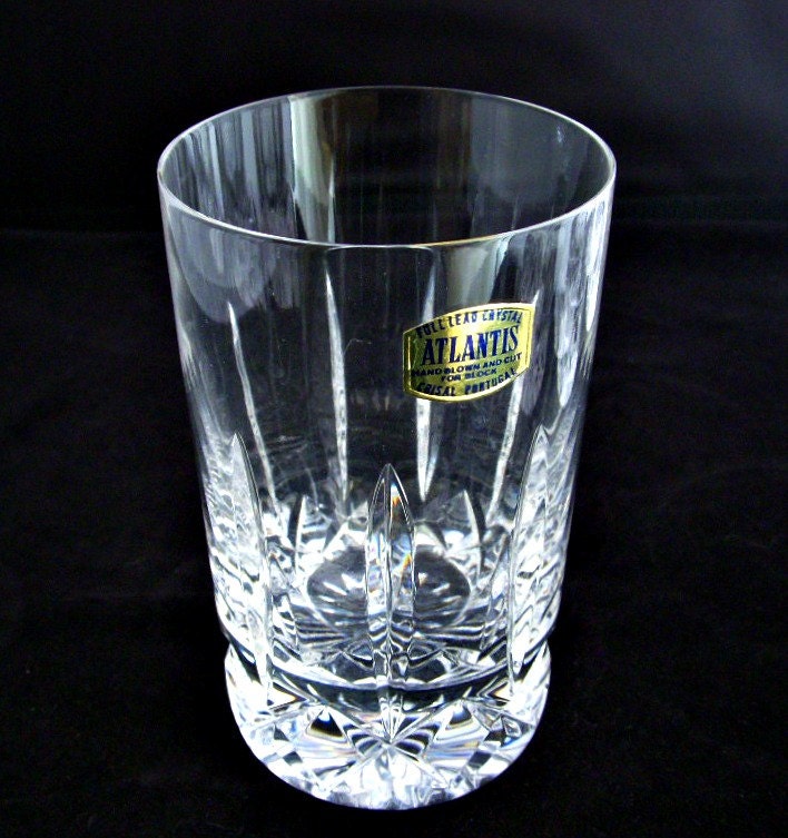 Vintage Lead Crystal Glasses Set of 4 Atlantis Crisal