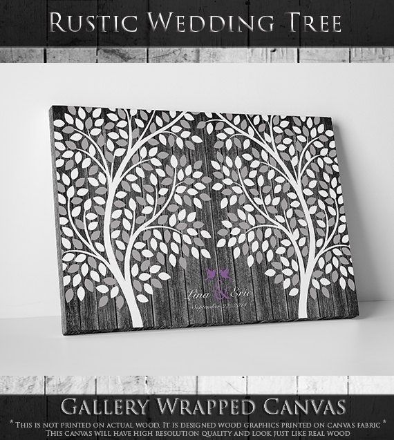 Rustic Wedding Guest Book // Rustic Guest Book // Rustic Wedding Decor // Rustic Guest Book Wedding // Fits 100-300 Guests // 20x30 Inches by WeddingTreePrints