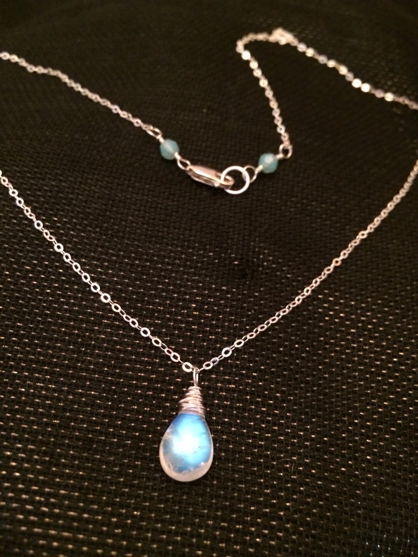 Moonstone Necklace /Sterling Silver Moonstone by JewelsandJules
