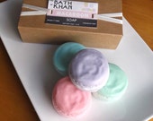 French Macaron Soap - Set of 4 Macaroons in Gift Box - Holiday Easter Mothers Day Soap Gift Set French Macaroon Soap Il_170x135