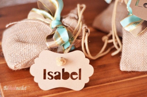 Name on Cut Gift Tag tags Etsy bridesmaid by TheBlushMarket Laser Bridesmaid gift Kraft