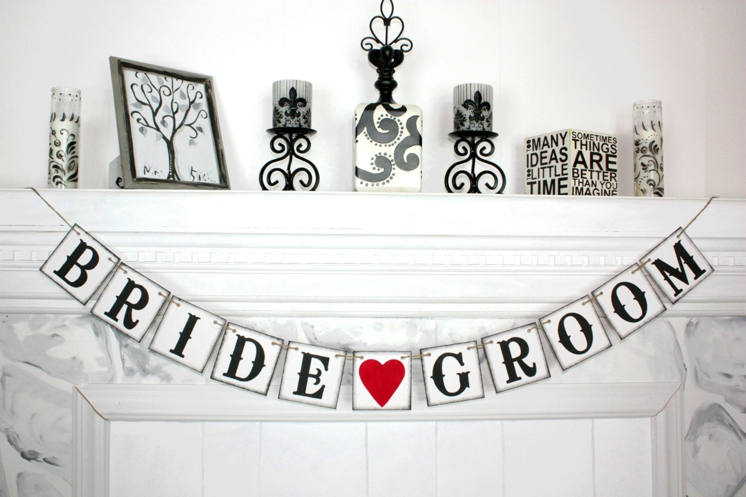 Wedding Banner Bride Groom Rustic Banner Bridal by BannerArt