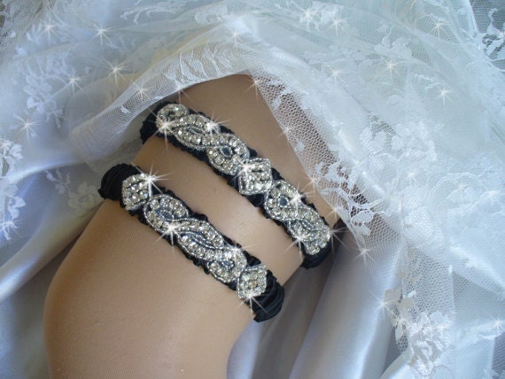 Black Wedding Garter Set Etsy, Garter Sets, Bridal Garter Belts ...