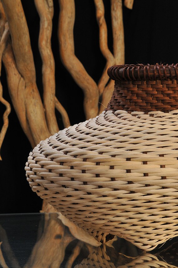 Hand woven baskets Small cat head shape Rattan Reed by WeavingArt