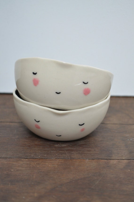 Ceramic face bowl smile small