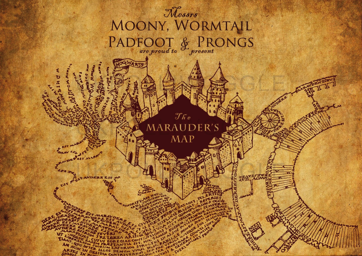 Full Harry Potter Marauders Map Printable - Printable Word Searches