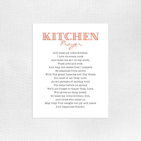 Items similar to Kitchen Prayer Print (Printable) on Etsy